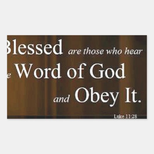 Luke 11:28 rechteckiger aufkleber (Vorderseite)