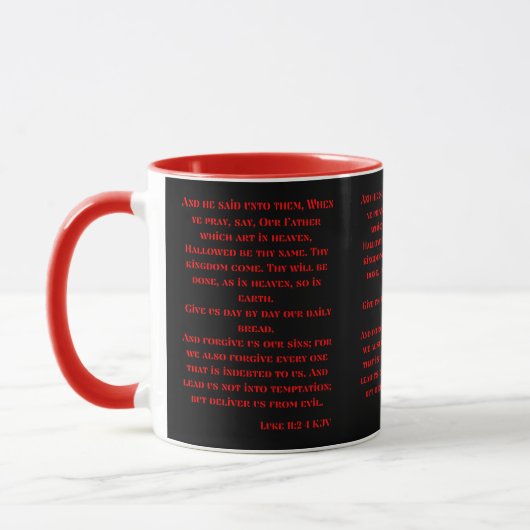 Luke 11:2-4 KJV Bibelschrift Zwei-Tone Tasse (Links)