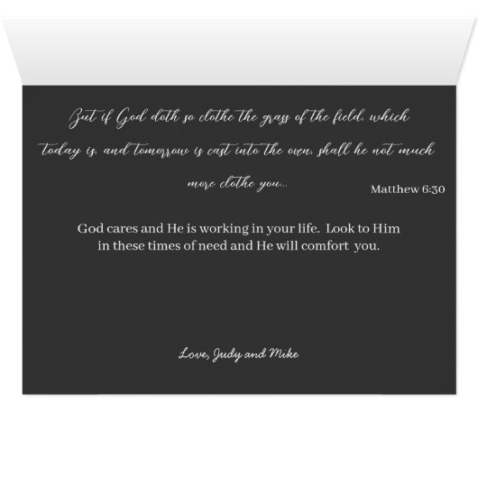 Luke 12:27-Betrachten Sie die Lügen-Gott wird trös (Innenansicht Horizontal (Unten))