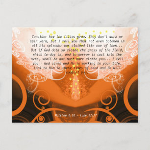 Luke 12:27 Überlegen Sie, wie die Lilien wachsen. Postkarte
