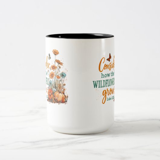 Luke 12:27 zweifarbige tasse (Mittel)