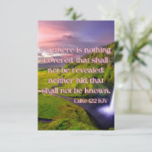 Luke 12:2 KJV Bibelverse Pic Flachgrüßkarte Karte (Stehend Vorderseite)