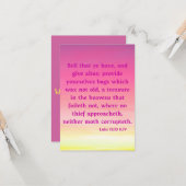 Luke 12:33 KJV Bibelschrift Pic Begrüßung Karte (Vorderseite/Rückseite Beispiel)