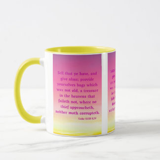 Luke 12:33 KJV Bibelschrift Pic Two-Tone Tasse
