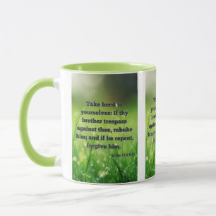 Luke 17:3 KJV Bibelschrift Pic Two-Tone Tasse