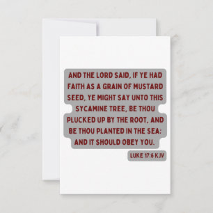 Luke 17:6 KJV Bibelschrift Gruß Karte