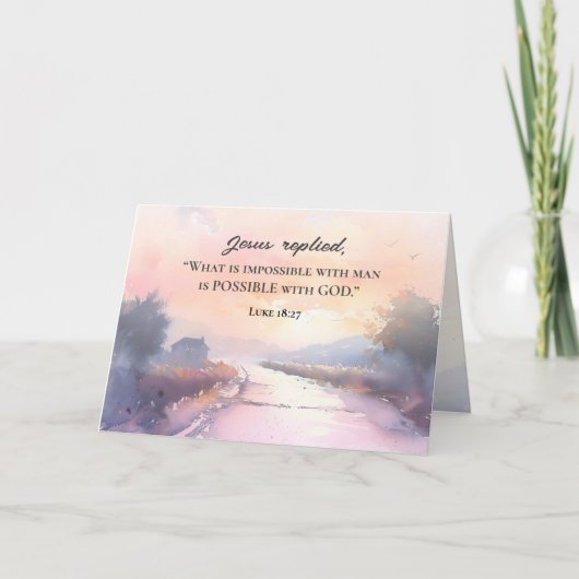 Luke 18:27 Jesus antwortete mit der Bibel Gottes a Karte (Vorderseite)