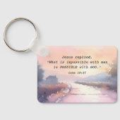 Luke 18:27 Möglich mit Gott, Jesus Bibel Verse Schlüsselanhänger (Rückseite)