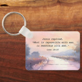 Luke 18:27 Möglich mit Gott, Jesus Bibel Verse Schlüsselanhänger (Rückseite)