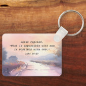 Luke 18:27 Möglich mit Gott, Jesus Bibel Verse Schlüsselanhänger (Vorderseite)