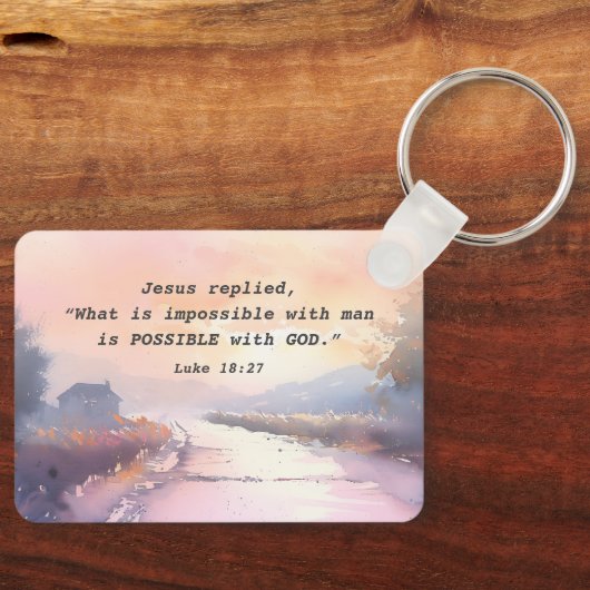 Luke 18:27 Möglich mit Gott, Jesus Bibel Verse Schlüsselanhänger (Vorderseite)