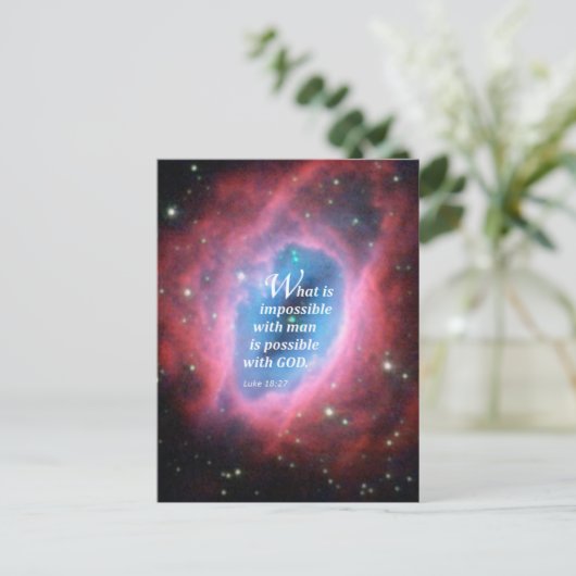 Luke 18:27 postkarte (Stehend Vorderseite)