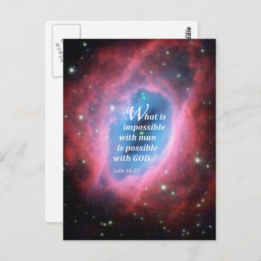 Luke 18:27 postkarte (Vorne/Hinten)