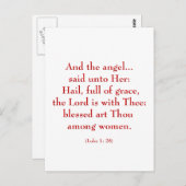 Luke 1:28 (Hagel Maria) Postkarte (Vorne/Hinten)