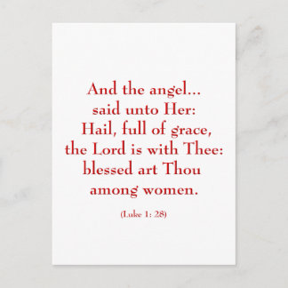 Luke 1:28 (Hagel Maria) Postkarte