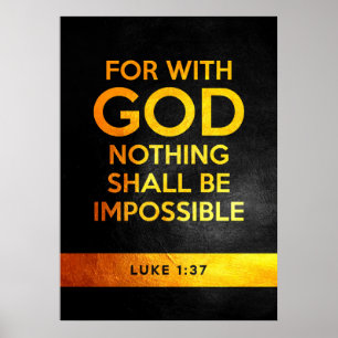 Luke 1:37 Bibelverse Poster