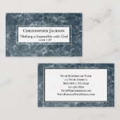 Luke 1:37 Bibelverse, schwarzer Marmor Visitenkarte (Vorne/Hinten)