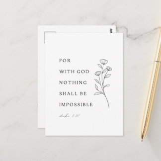 Luke 1:37 Bible Verse Postkarte