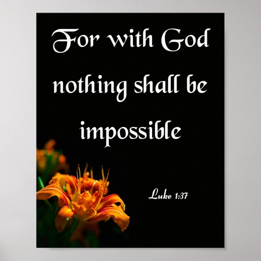 Luke 1:37, Denn mit Gott Poster (Vorne)
