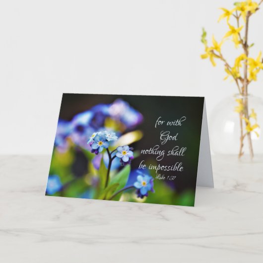 Luke 1:37 Denn mit Gott wird nichts unmöglich sein Karte (Gelbe Blume)