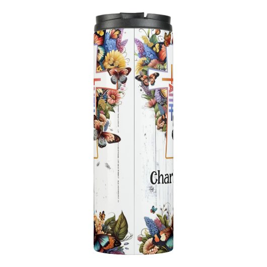 Luke 1:37 Der Glaube macht Dinge möglich Thermosbecher (Rückseite)