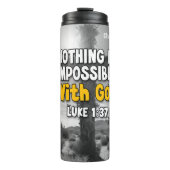 LUKE 1:37 Mit Gott ist nichts unmöglich Thermosbecher (Vorderseite)
