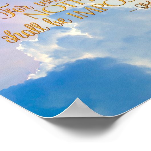 Luke 1:37 mit Gott nichts Unmögliche Canvas Print Poster (Ecke)