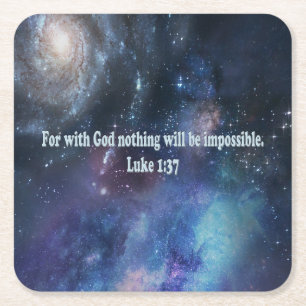 Luke 1:37 rechteckiger pappuntersetzer