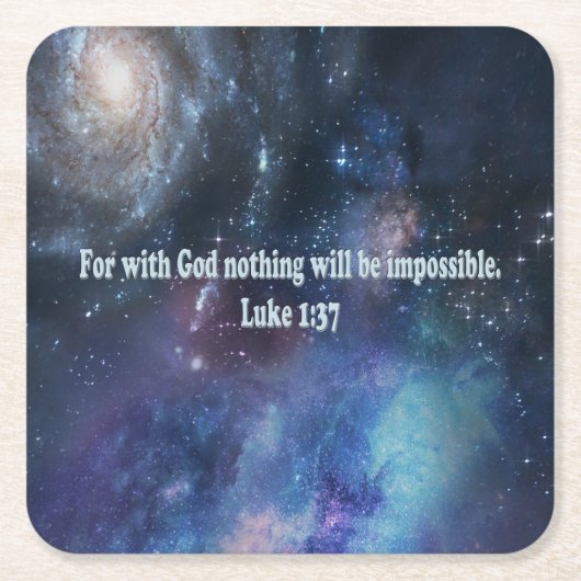 Luke 1:37 rechteckiger pappuntersetzer (Vorderseite)