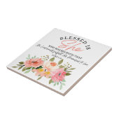 Luke 1:45 Gesegnet ist "She Floral Scripture" Fliese (Seite)