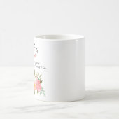 Luke 1:45 Gesegnet ist "She Floral Scripture" Kaffeetasse (Mittel)
