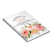 Luke 1:45 Gesegnet ist "She Floral Scripture" Notizblock (Rechte Seite)