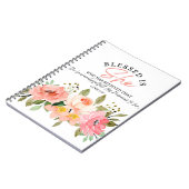 Luke 1:45 Gesegnet ist "She Floral Scripture" Notizblock (Linke Seite)