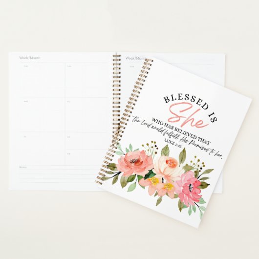 Luke 1:45 Gesegnet ist "She Floral Scripture" Planer (Anzeige)