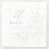 Luke 1:45 Gesegnet ist "She Spring Orange Blume" Glasuntersetzer (Rückseite)