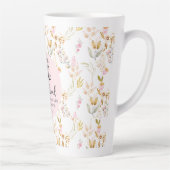 Luke 1:45 Gesegnet ist Sie Aquarell Rosa Blütenbra Milchtasse (Rechts)