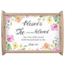 Luke 1:45 Gesegnet ist sie, Frauen-Schrift Bloral