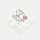 Luke 1:45 Gesegnet ist Sie Rose Blume Serviette (Ecke)