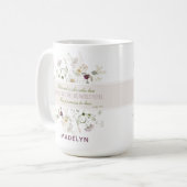 Luke 1:45 Selig ist ihre Wildblume Kaffeetasse (Vorderseite Links)
