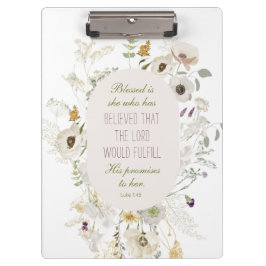 Luke 1:45 Selig ist ihre Wildblume Klemmbrett