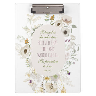 Luke 1:45 Selig ist ihre Wildblume Klemmbrett