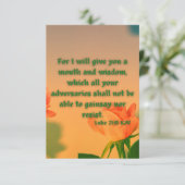 Luke 21:15 KJV Bible Verse Pic Flat Grußkarte Karte (Stehend Vorderseite)