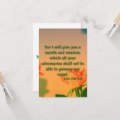 Luke 21:15 KJV Bible Verse Pic Flat Grußkarte Karte (Vorderseite/Rückseite Beispiel)