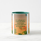 Luke 21:15 KJV Bible Verse Pic Zwei-Tone-Tasse Tasse (Zentrum)
