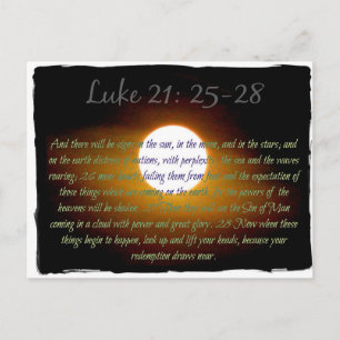 Luke 21:25-28 Verse mit Mond Postkarte