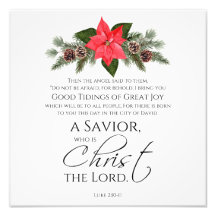 Luke 2:10-11 Gute Nachricht Poinsettia Weihnachten