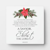 Luke 2:10-11 Gute Nachricht Poinsettia Weihnachten Fotoplatte (Vorderseite)