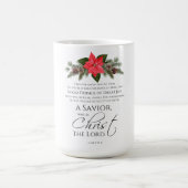 Luke 2:10-11 Gute Nachricht Poinsettia Weihnachten Kaffeetasse (Mittel)