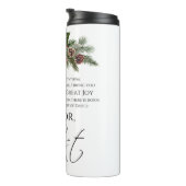 Luke 2:10-11 Gute Nachricht Poinsettia Weihnachten Thermosbecher (Nach rechts gedreht)