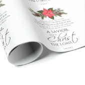 Luke 2:10-11 Poinsettia Weihnachten Nahtloses Must Geschenkpapier (Rolleneckpunkt)